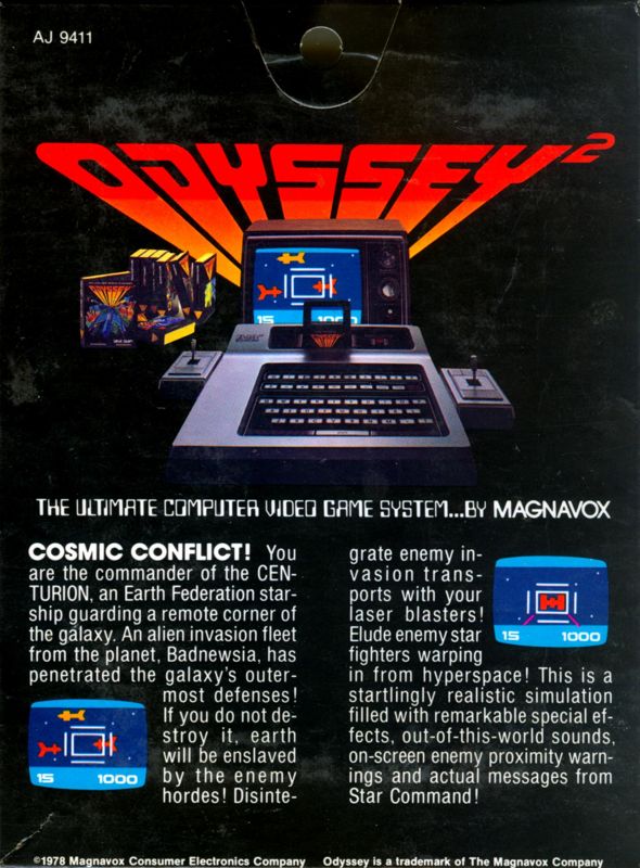 Cosmic Conflict! box art for Odyssey 2